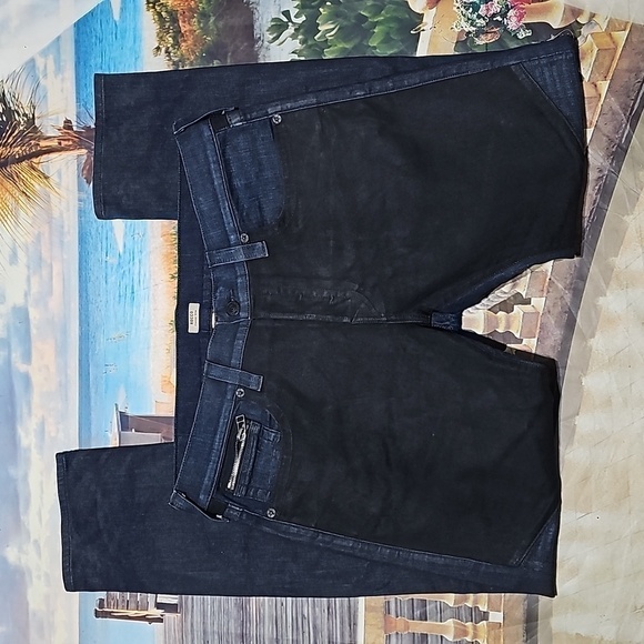 True Religion Rocco Slim Fit Blue & Black Jeans Size 38x34 - Picture 4 of 12